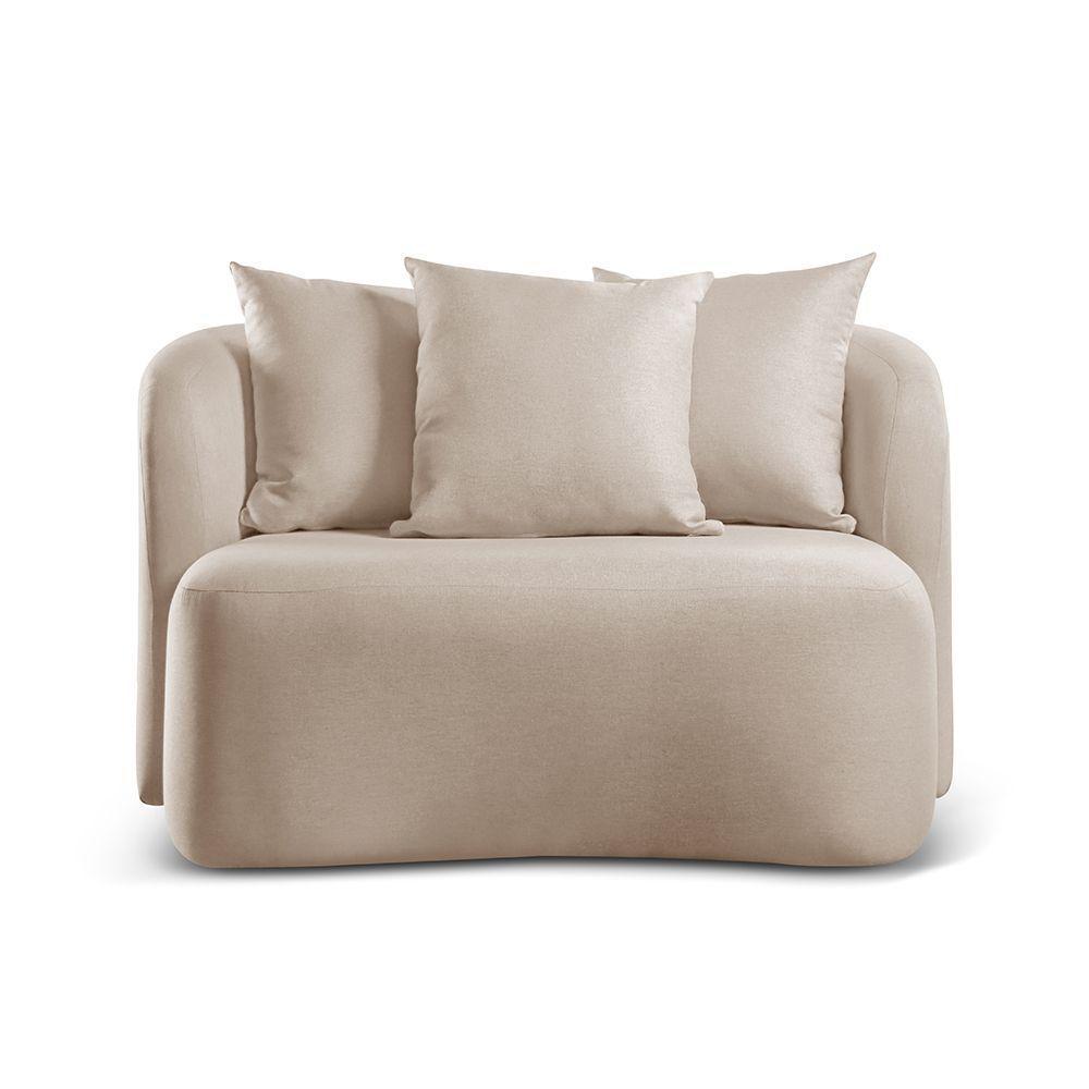 Sofá Curvo Orgânico Orion linho Bege 103 - 1