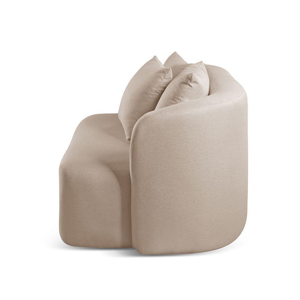 Sofá Curvo Orgânico Orion linho Bege 103 - 5