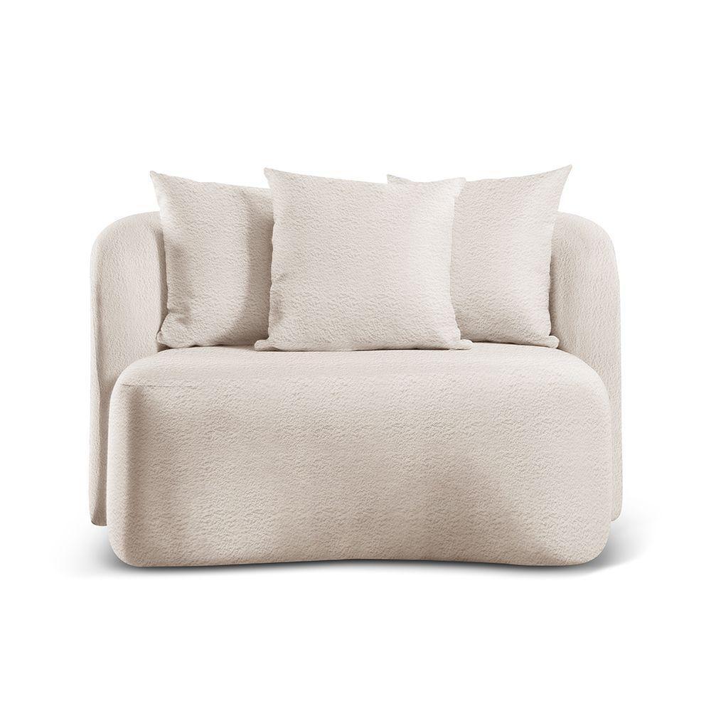 Sofá Curvo Orgânico Orion bouclé Nude 400 - 1