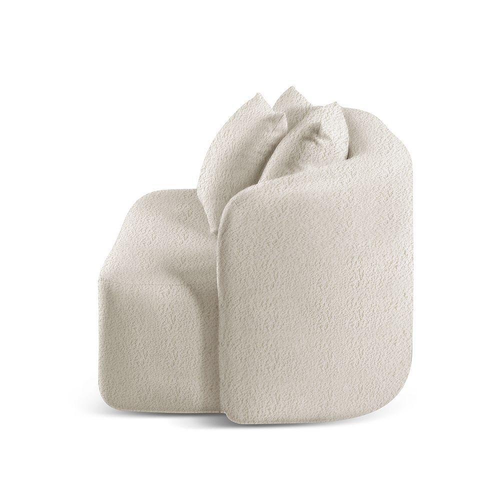 Sofá Curvo Orgânico Orion bouclé Nude 400 - 5