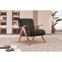 Poltrona Braço De Madeira Laguna linho Preto 102 - 3