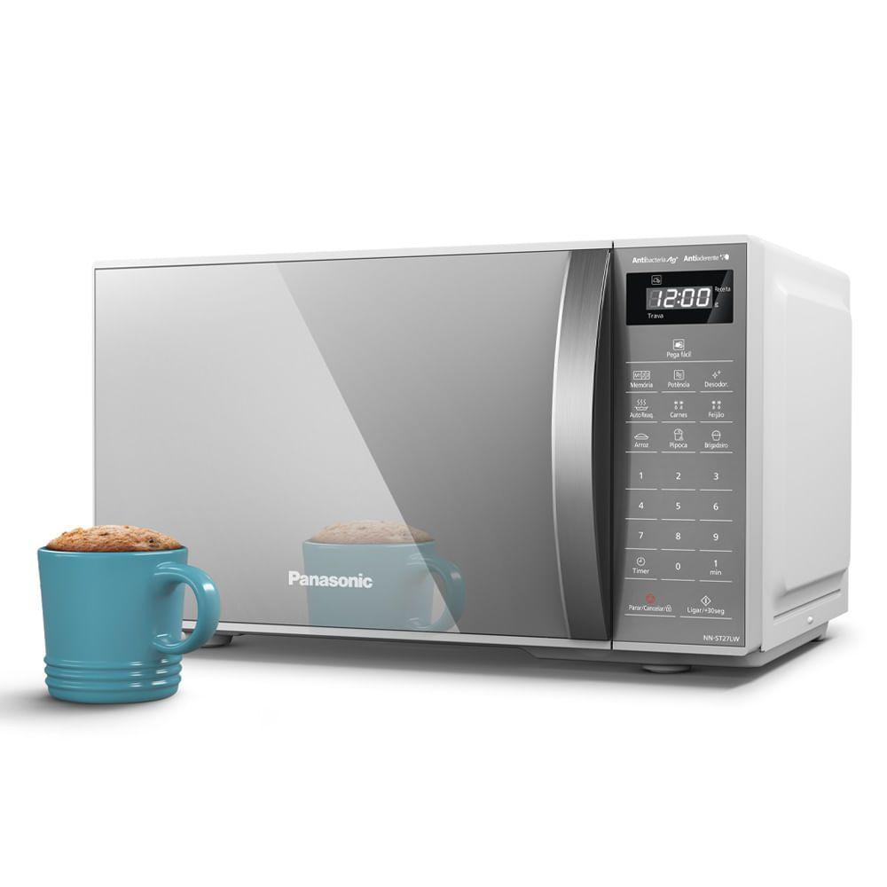 Micro-ondas Panasonic Tecnologia Pega Fácil 21L Branco Espelhado - ST27LWRU 110V - 3