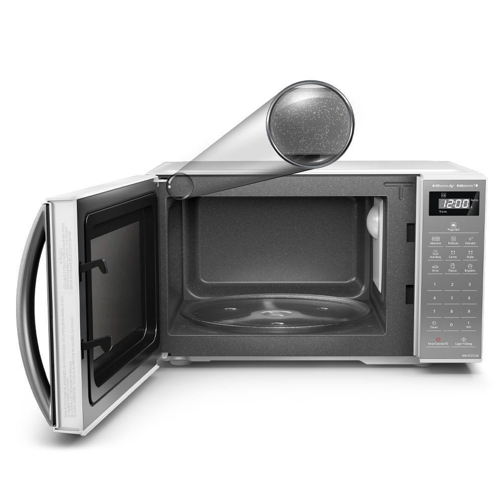 Micro-ondas Panasonic Tecnologia Pega Fácil 21L Branco Espelhado - ST27LWRU 110V - 4