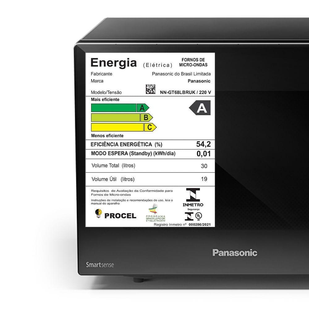Micro-ondas Panasonic com Smartsense e Dupla Refeição 30L Preto - NN-GT68LBRU 220V - 9