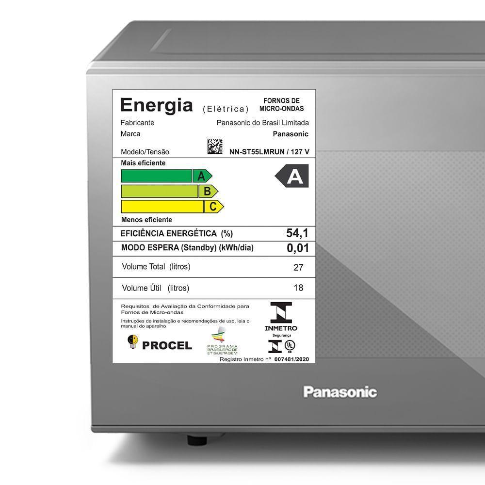 Micro-ondas Panasonic Dupla Refeição 27L Prata - ST55LMRU 110V - 10