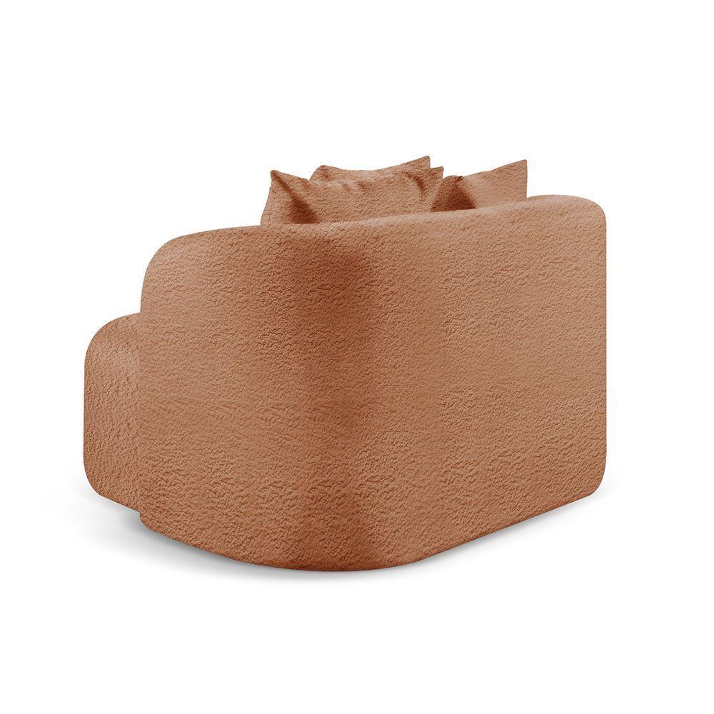 Sofá Curvo Orgânico Orion bouclé Laranja 402 - 3