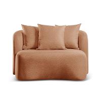 Sofá Curvo Orgânico Orion bouclé Laranja 402 - 1