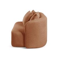 Sofá Curvo Orgânico Orion bouclé Laranja 402