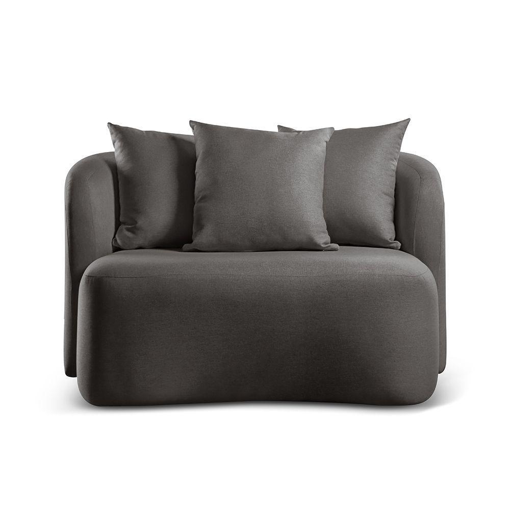 Sofá Curvo Orgânico Orion linho Preto 102 - 1