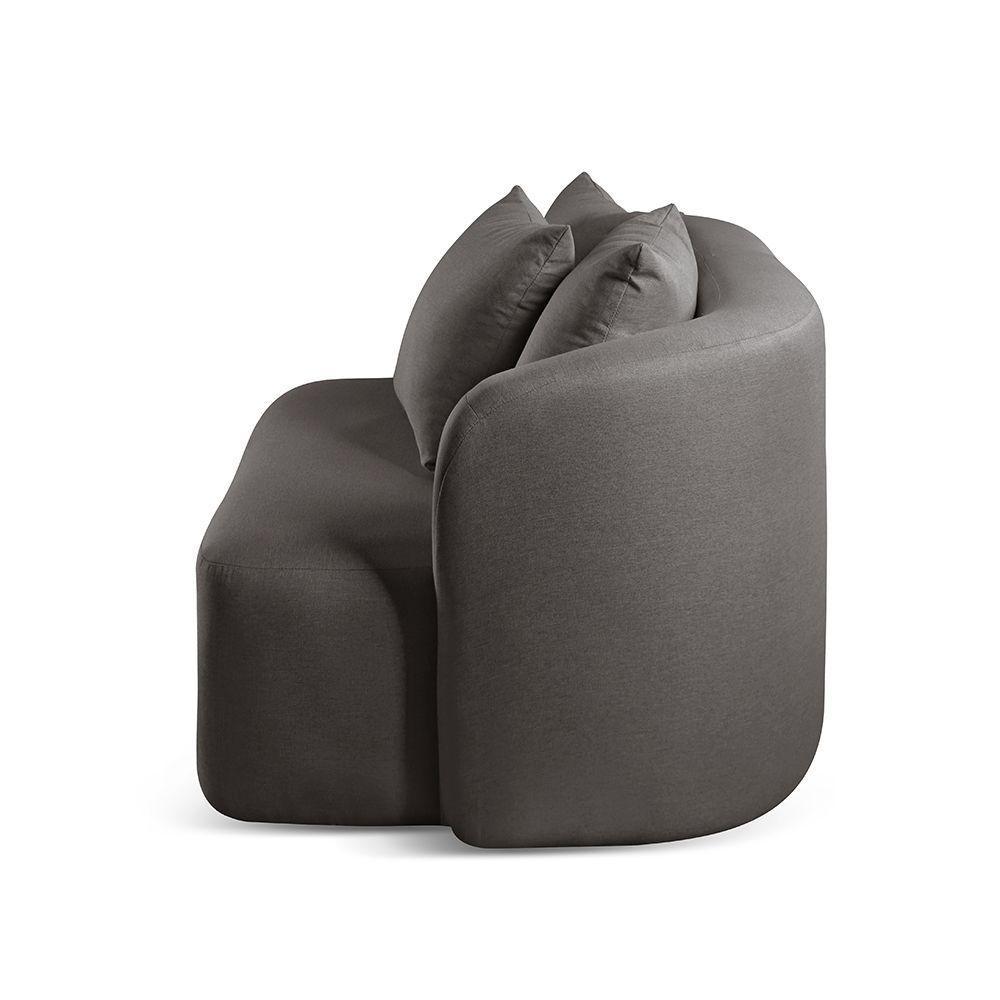 Sofá Curvo Orgânico Orion linho Preto 102 - 5