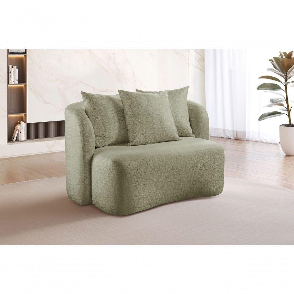 Sofá Curvo Orgânico Orion bouclé Verde 403 - 2