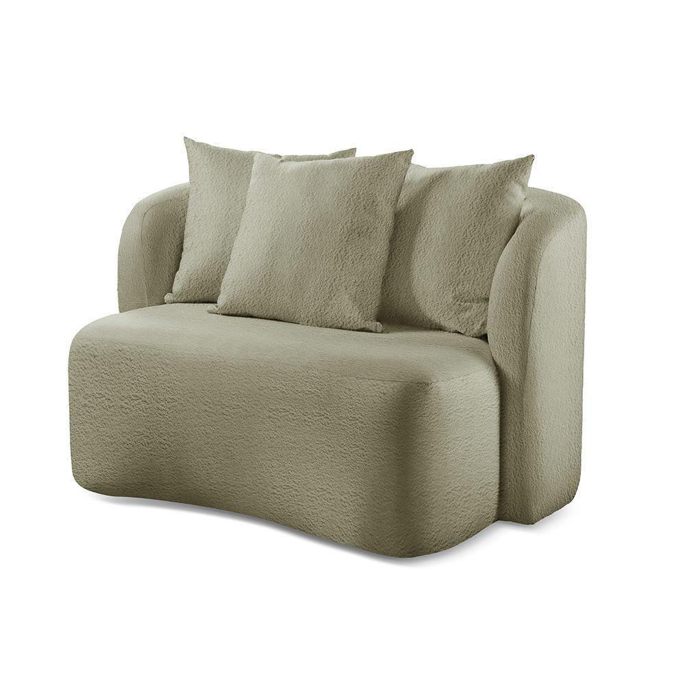 Sofá Curvo Orgânico Orion bouclé Verde 403 - 4