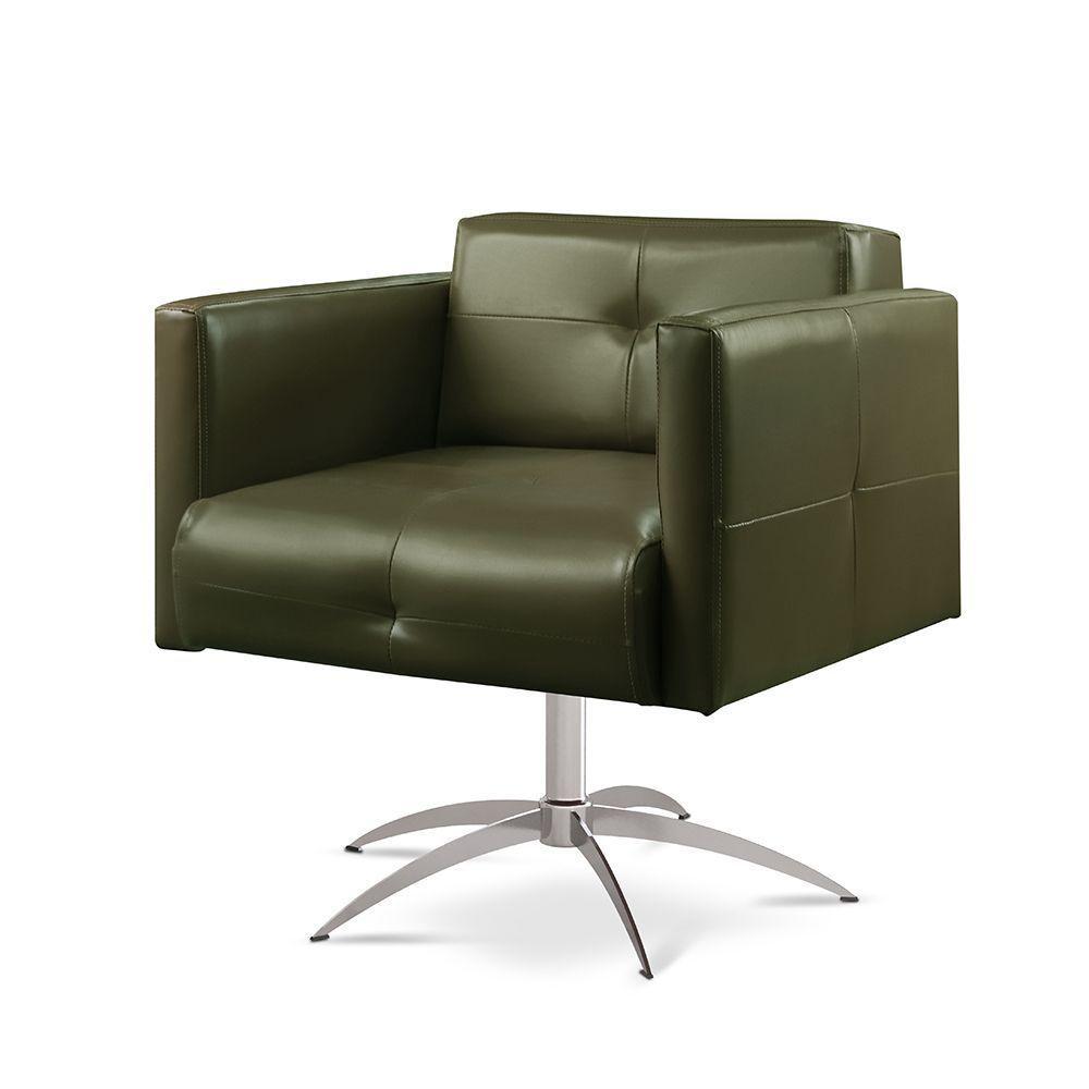 Poltrona Giratória Angra Base Alumínio material Sintético Verde Militar 303 - 1
