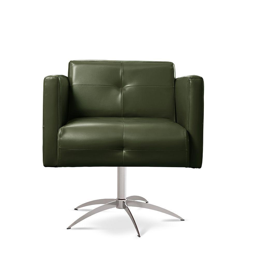 Poltrona Giratória Angra Base Alumínio material Sintético Verde Militar 303 - 2