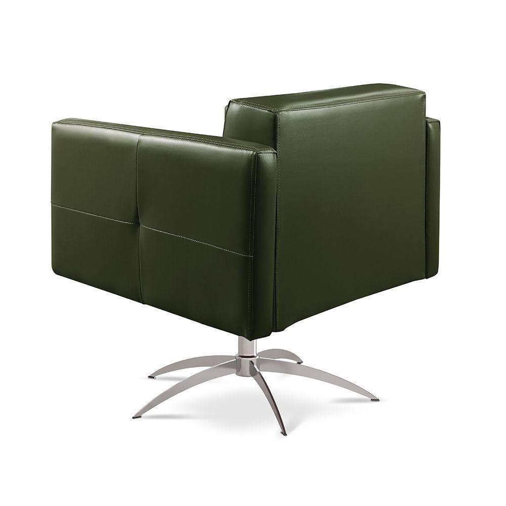 Poltrona Giratória Angra Base Alumínio material Sintético Verde Militar 303 - 6