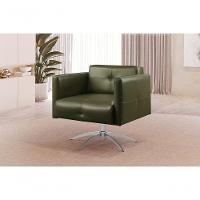 Poltrona Giratória Angra Base Alumínio material Sintético Verde Militar 303 - 3