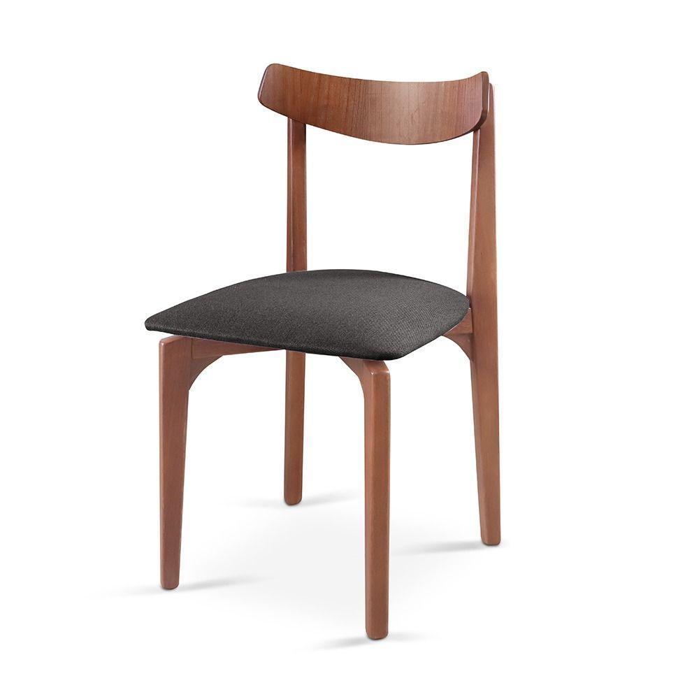 Cadeira Mesa De Jantar Aurora Imbuia linho Preto 102 - 2
