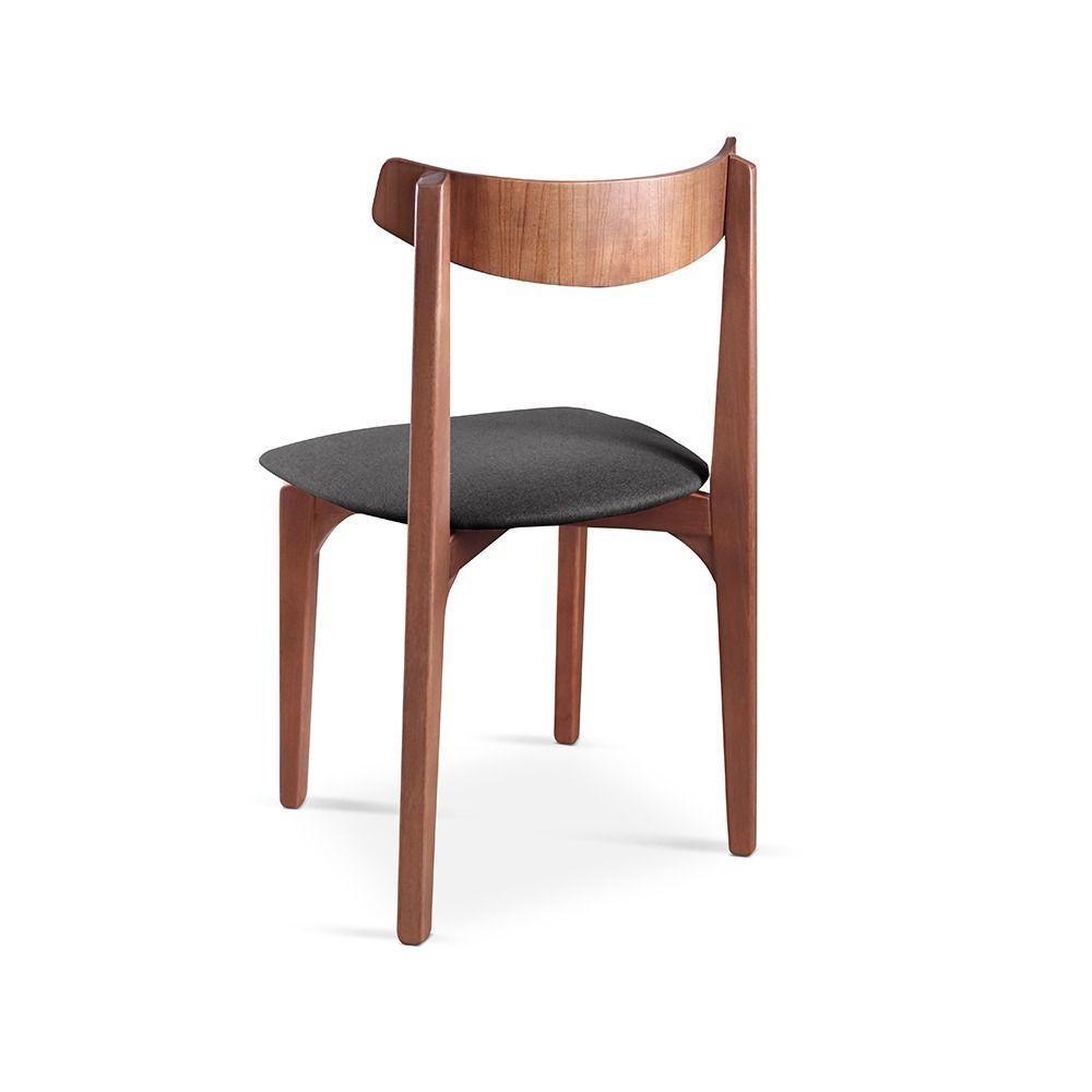 Cadeira Mesa De Jantar Aurora Imbuia linho Preto 102 - 3