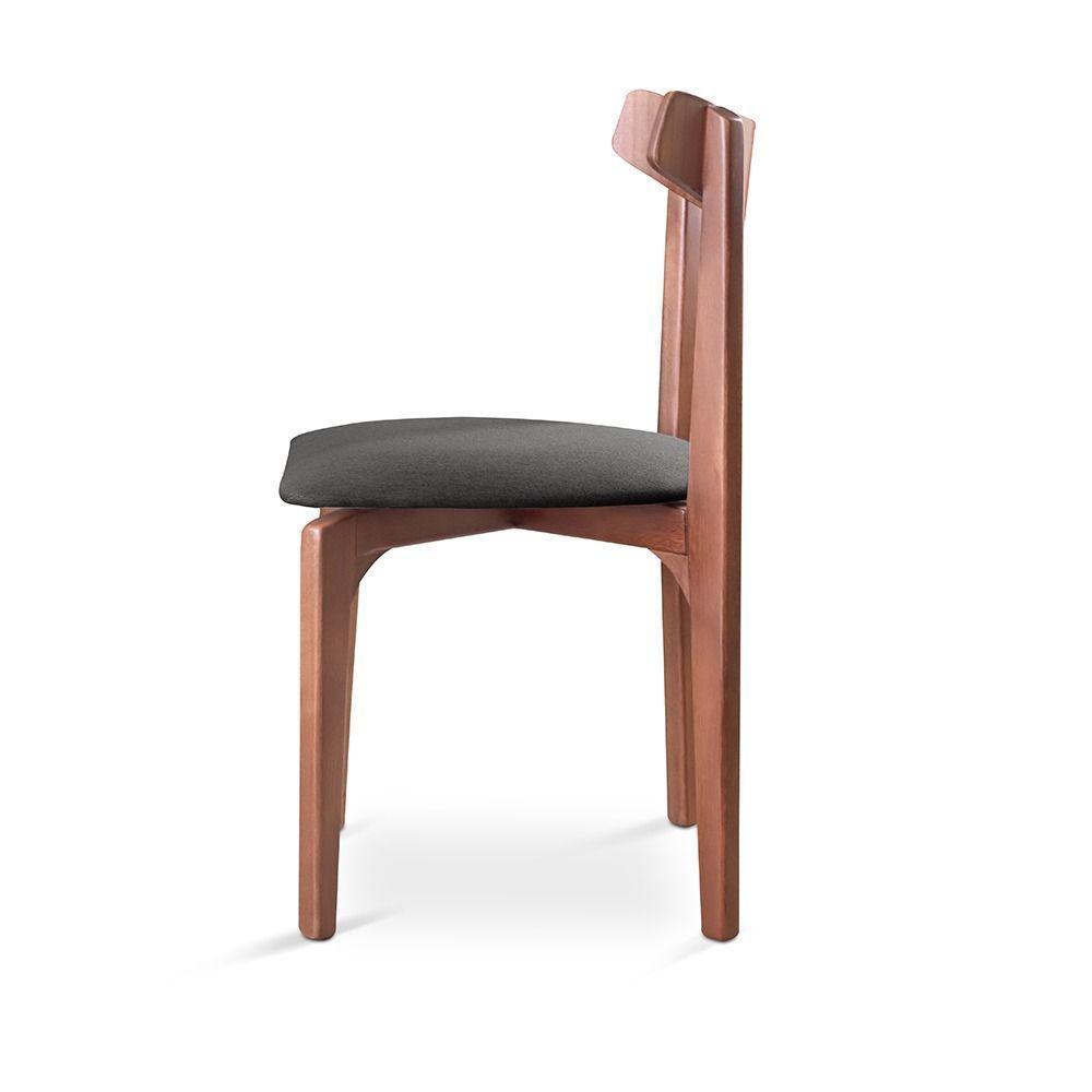 Cadeira Mesa De Jantar Aurora Imbuia linho Preto 102 - 5