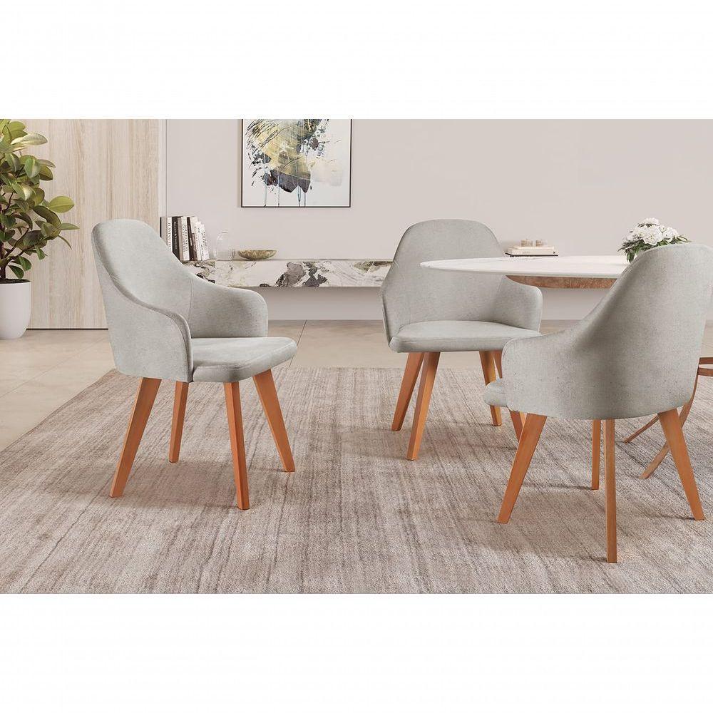 Cadeira Para Mesa De Jantar Manuela linho Cinza 101 - 2