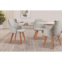 Cadeira Para Mesa De Jantar Manuela linho Cinza 101 - 2