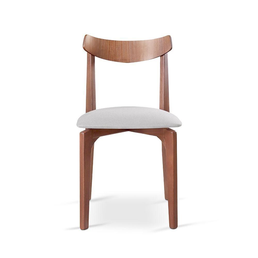 Cadeira Mesa De Jantar Aurora Imbuia linho Cinza 101 - 1