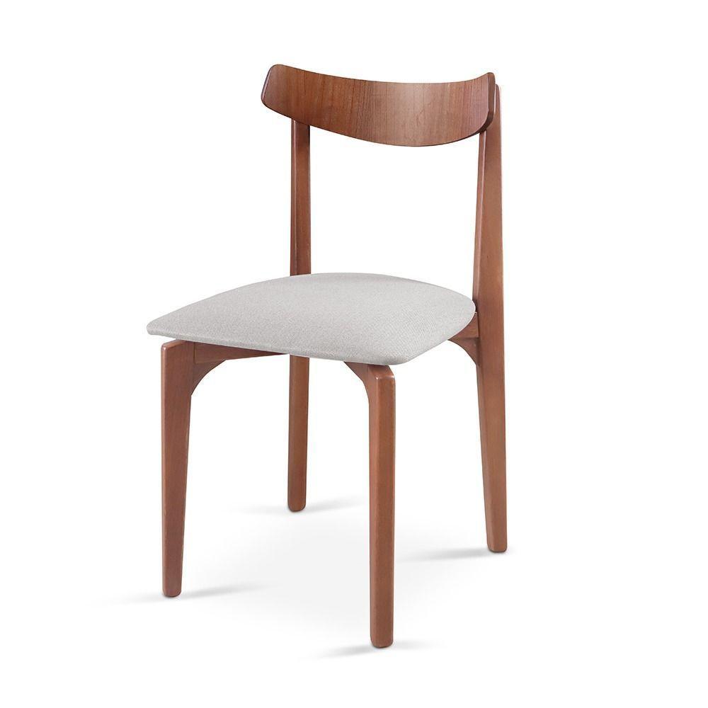 Cadeira Mesa De Jantar Aurora Imbuia linho Cinza 101 - 2