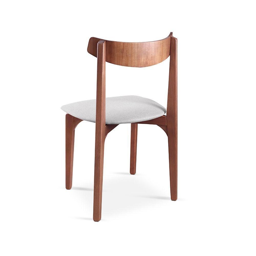 Cadeira Mesa De Jantar Aurora Imbuia linho Cinza 101 - 3