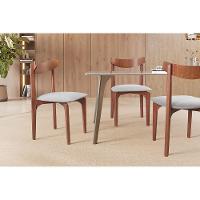 Cadeira Mesa De Jantar Aurora Imbuia linho Cinza 101