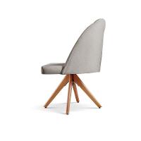 Kit 2 Poltronas Lua Base Giratória De Madeira linho Cinza Claro 101 - 6