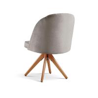 Kit 2 Poltronas Lua Base Giratória De Madeira linho Cinza Claro 101 - 7