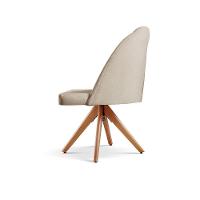 Poltrona Lua Base Giratória De Madeira linho Bege 103 - 2