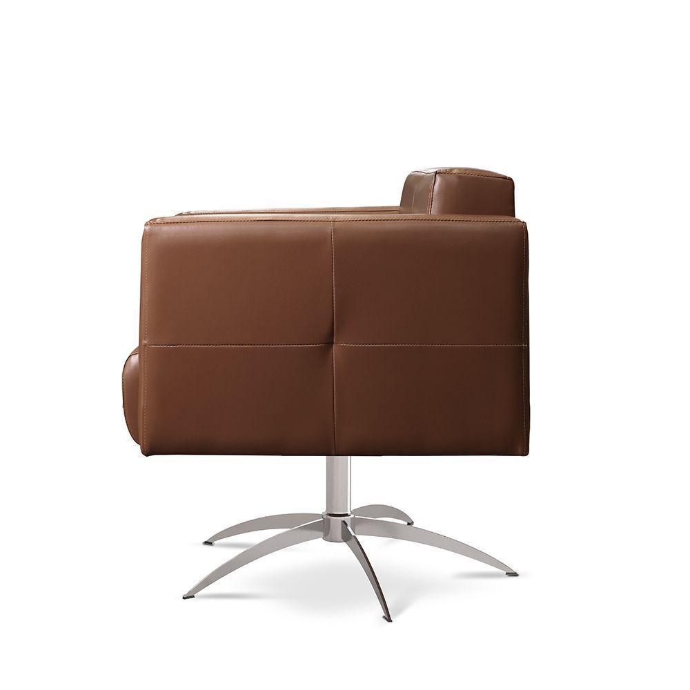 Poltrona Giratória Angra Base Alumínio material Sintético Marrom 301 - 7