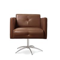 Poltrona Giratória Angra Base Alumínio material Sintético Marrom 301 - 2