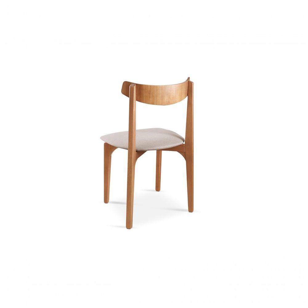 Cadeira Mesa De Jantar Aurora Mel linho Bege 103 - 3