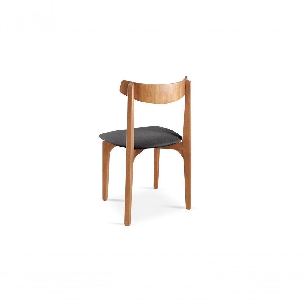 Cadeira Mesa De Jantar Aurora Mel linho Preto 102 - 3