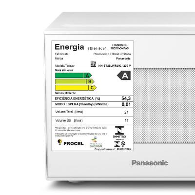 Microondas Panasonic Tecnologia Antibactéria Ag 21L Branco - NN-ST25LWRU 220V