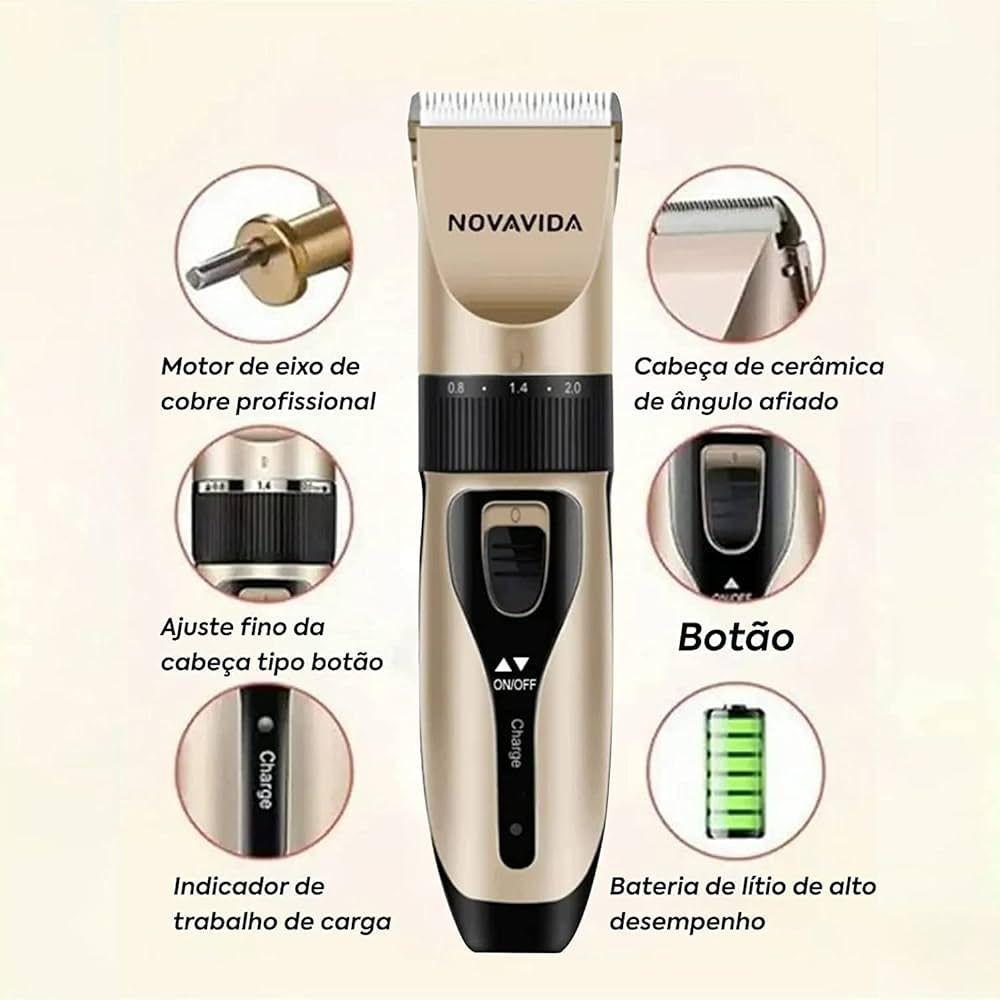 Maquina De Tosar Para Pet Recarregável Cães Gatos Pet - 5