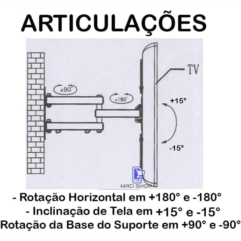 Suporte Tv Led Lcd Tri-articulado 32 39 40 42 43 48 50 55 - 7