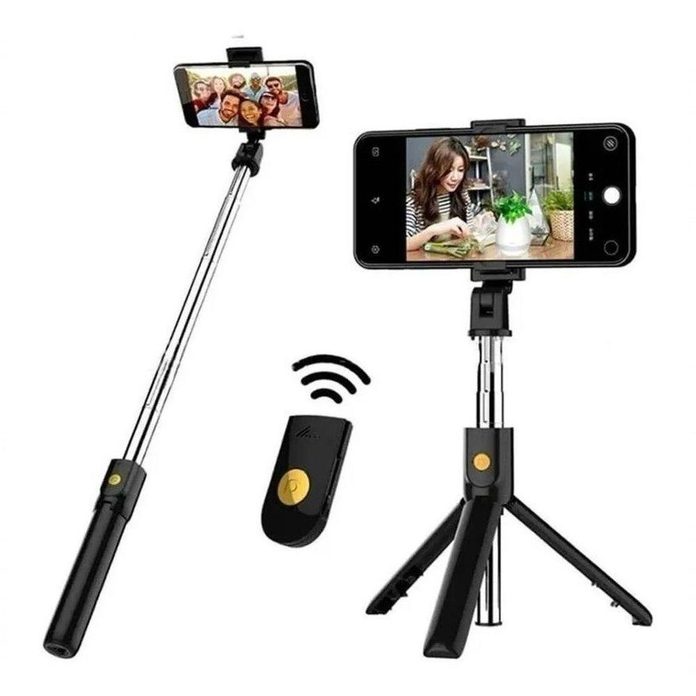 Bastão Tripé Bluetooth Mini 360º Pau De Selfie 3 em 1 Celular - 1
