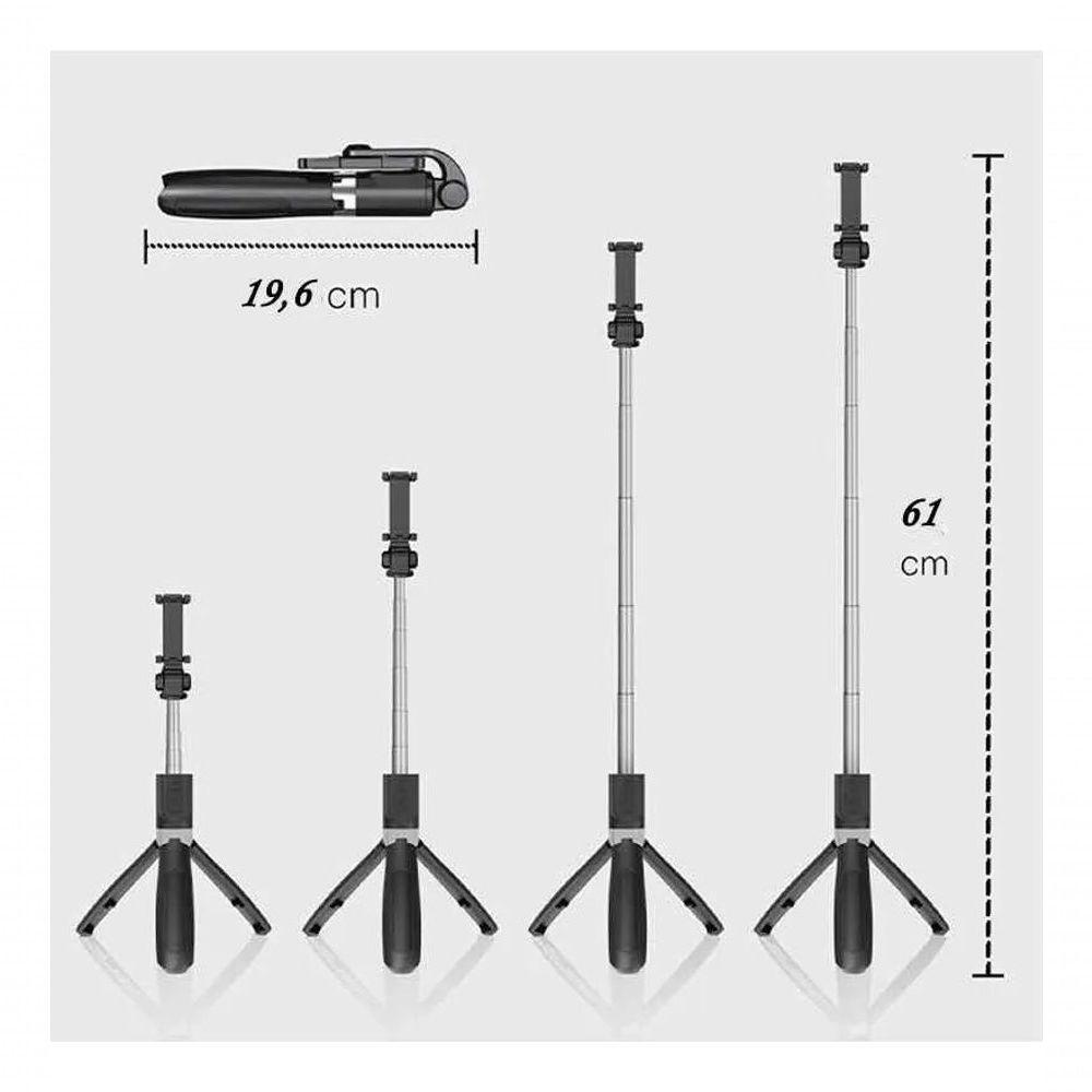 Bastão Tripé Bluetooth Mini 360º Pau De Selfie 3 em 1 Celular - 6