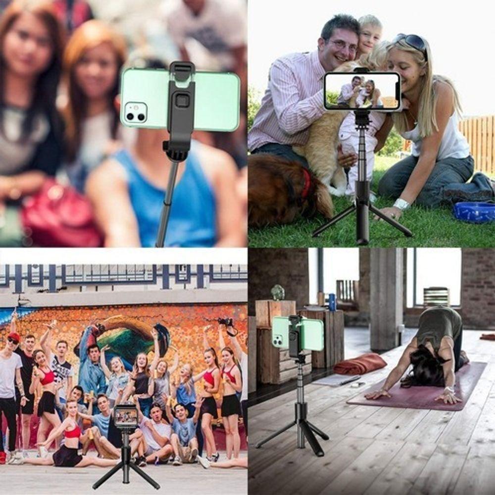 Bastão Tripé Bluetooth Mini 360º Pau De Selfie 3 em 1 Celular - 8