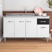 Balcão Para Pia Gabriela 150 Cm 4 Portas Branco Flex Ajl - 2