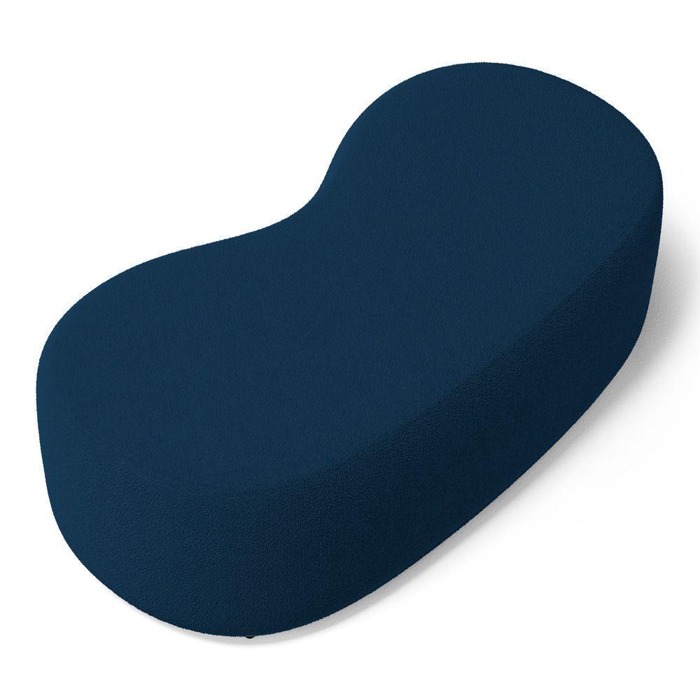 Kit 02 Puffs Decorativos Living Aisha Orgânico 02 Lugares Bouclê Azul Marinho - Desk Design - 3