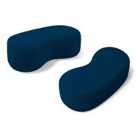 Kit 02 Puffs Decorativos Living Aisha Orgânico 02 Lugares Bouclê Azul Marinho - Desk Design - 1