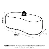 Kit 02 Puffs Decorativos Living Aisha Orgânico 02 Lugares Bouclê Azul Marinho - Desk Design - 5