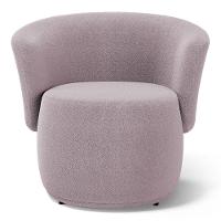 Kit Poltrona E Namoradeira Aisha Orgânica Bouclê Rosê - Desk Design