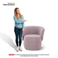 Kit Poltrona E Namoradeira Aisha Orgânica Bouclê Rosê - Desk Design - 6