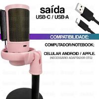 Microfone Gamer Rgb Usb Para Pc Mt1060r (rosa) - 2