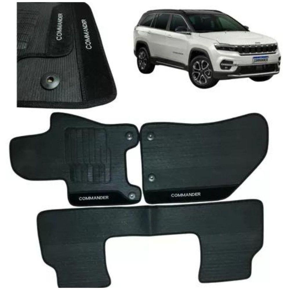 Kit Tapete Emborrachado Jeep Commander 2022 Em Diante 3 Peças - 1